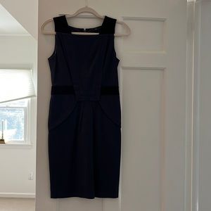 Navy and black BCBGMAXAZRIA fitted dress